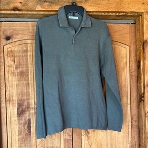 Men's Zara Green Polo textured Sweater M